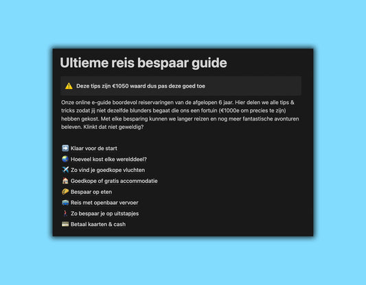 De #1 E-book voor goedkoop reizen