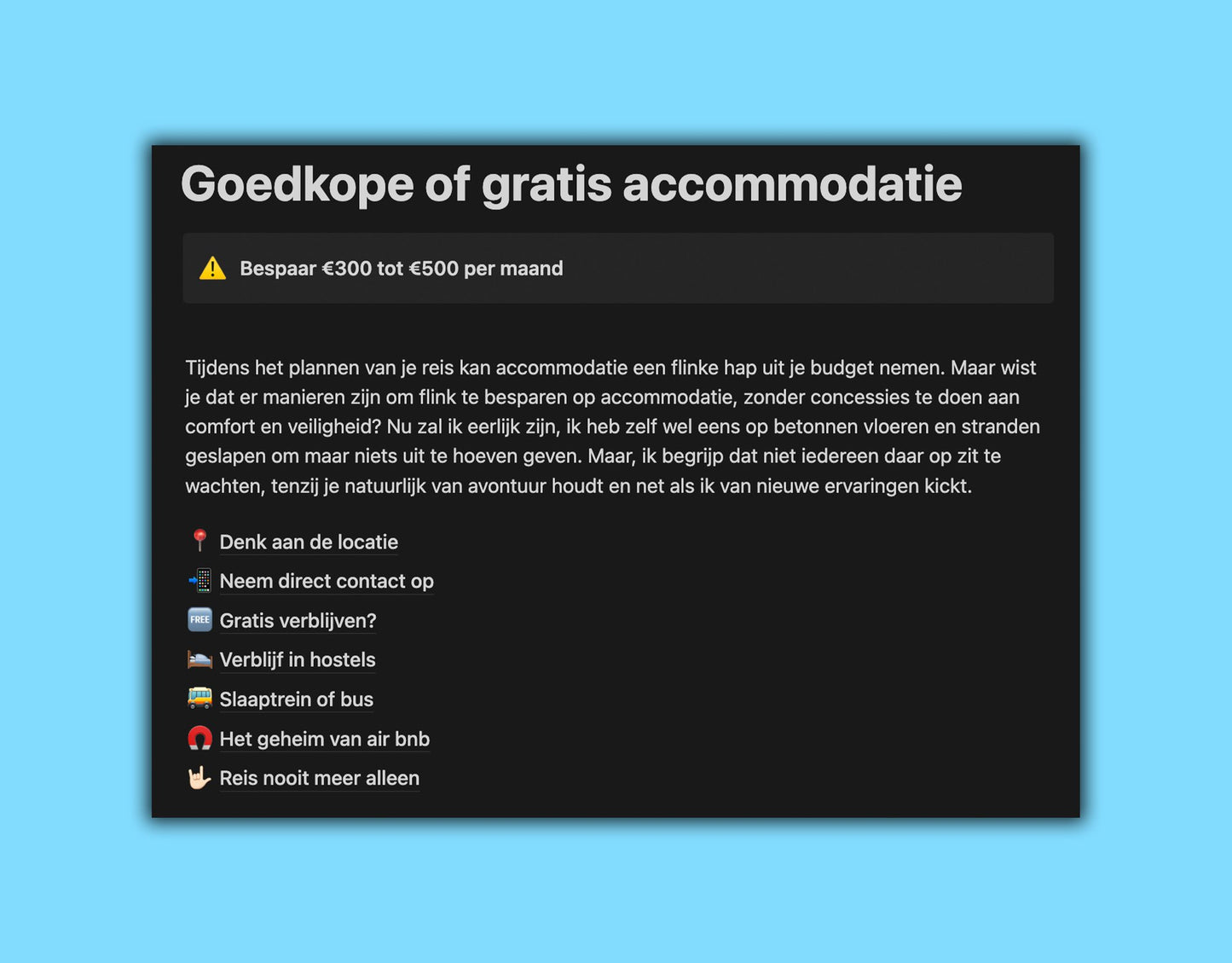 De #1 E-book voor goedkoop reizen
