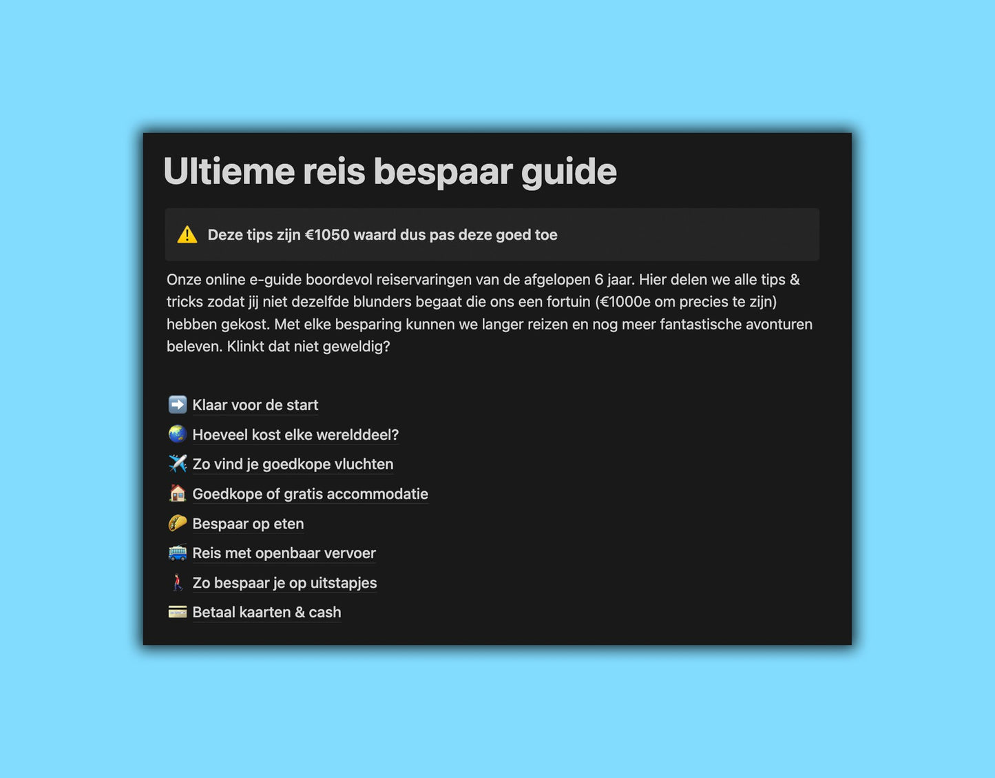 De #1 E-book voor goedkoop reizen